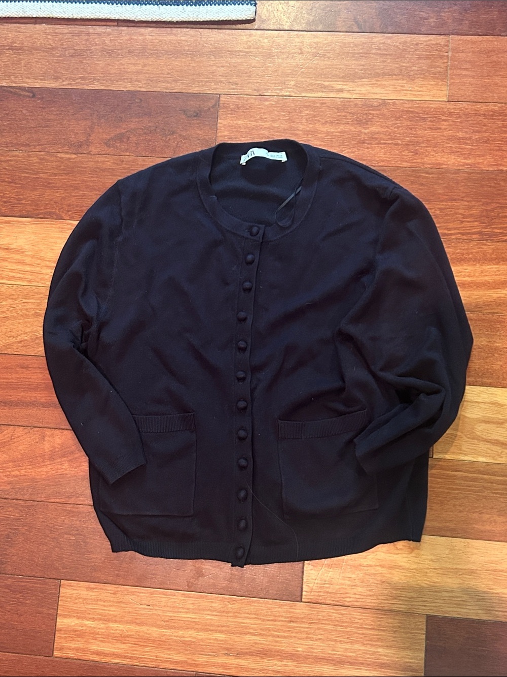 Zara Black Button-Front Cardigan